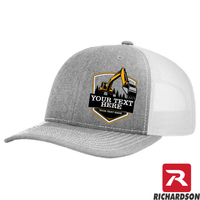 Excavator Trees Prism - Your Text Here - Richardson 112 Trucker Snapback Hats - Free Shipping