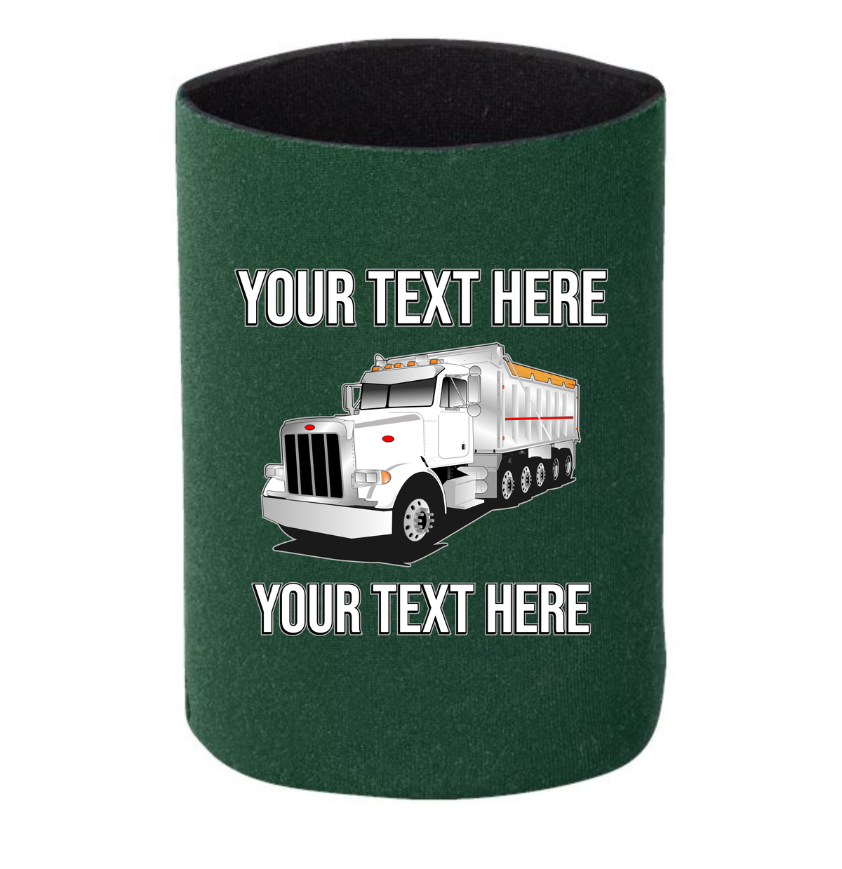 Peterbilt Dump Truck 357 - 1 DOZEN Can Cooler Koozies  - Your Text Here - Free Shipping
