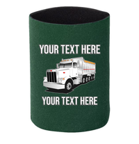 Peterbilt Dump Truck 357 - 1 DOZEN Can Cooler Koozies  - Your Text Here - Free Shipping