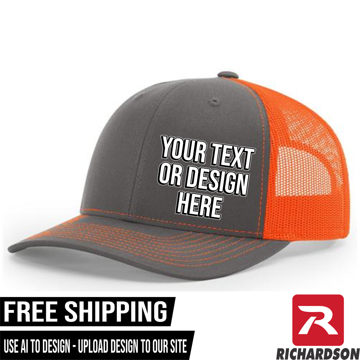 Your Text or Design Here - Richardson 112 6 Panel Hat - Free Shipping
