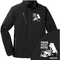 Peterbilt Day Cab End Dump - Your Text Here - Port Authority ® Welded Soft Shell Jacket NO HOOD - Free Shipping