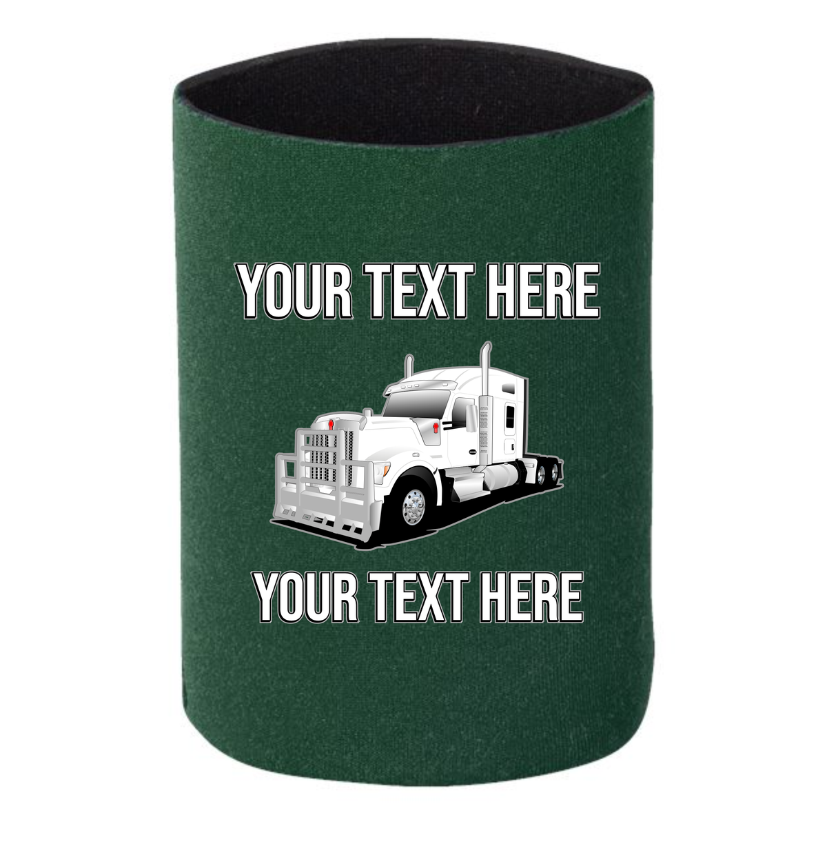 Kenworth W990 - 1 DOZEN Can Cooler Koozies - Your Text Here - Free Shipping
