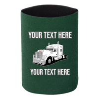 Kenworth W990 - 1 DOZEN Can Cooler Koozies - Your Text Here - Free Shipping