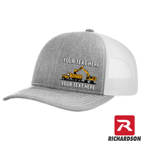 Excavator Dump Truck Loading  - Your Text Here - Richardson 112 - Trucker Snapback Hats - Free Shipping