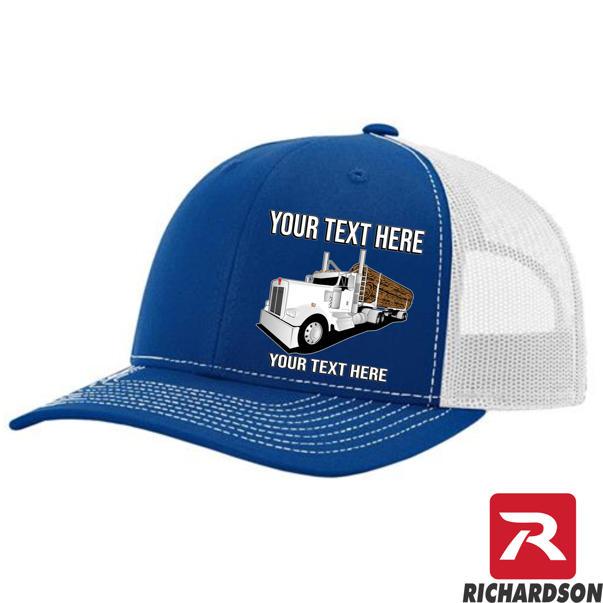 RICHARDSON 112 - Kenworth Log Hauler   - Your Text Snapback Hats