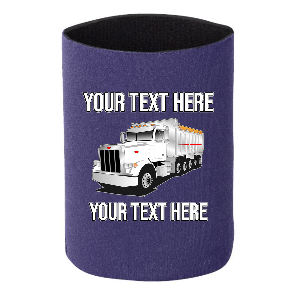 Peterbilt Dump Truck 357 - 1 DOZEN Can Cooler Koozies  - Your Text Here - Free Shipping
