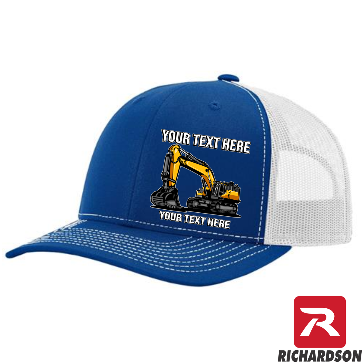 Excavator Solo  - Your Text Here - Richardson 112  Trucker Snapback Hats - Free Shipping