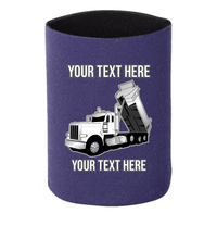 Peterbilt Dump Truck - 1 DOZEN Can Cooler Koozies - Your Text Here - Free Shipping
