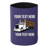 Peterbilt 379 Log Hauler - 1 DOZEN Can Cooler Koozies  - Your Text Here - Free Shipping