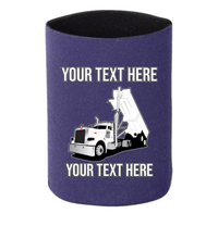 Peterbilt Day Cab End Dump Truck - 1 DOZEN Can Cooler Koozies  - Your Text Here - Free Shipping