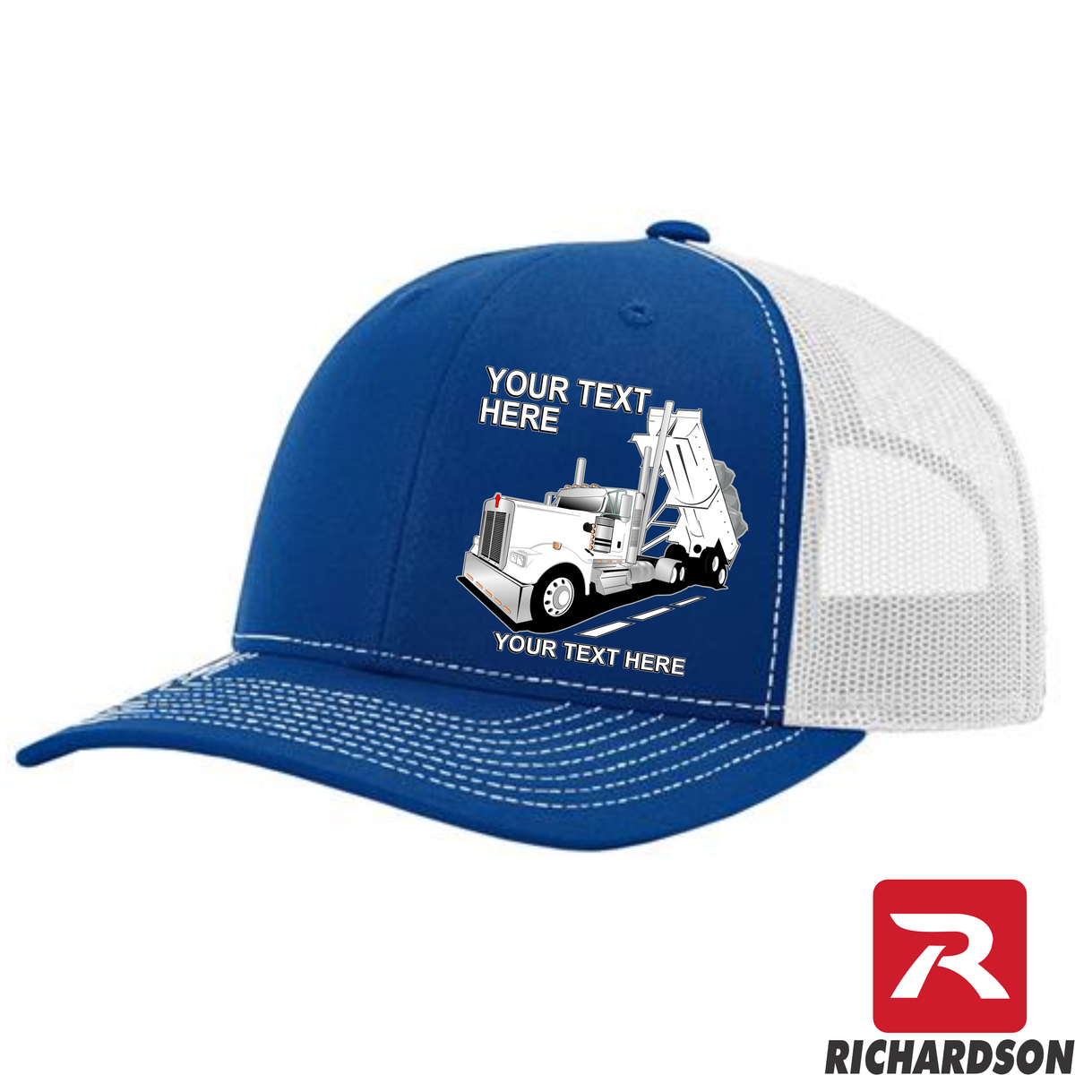 RICHARDSON 112 -Kenworth W900 End Dump  - Your Text Snapback Hats - Free Shipping