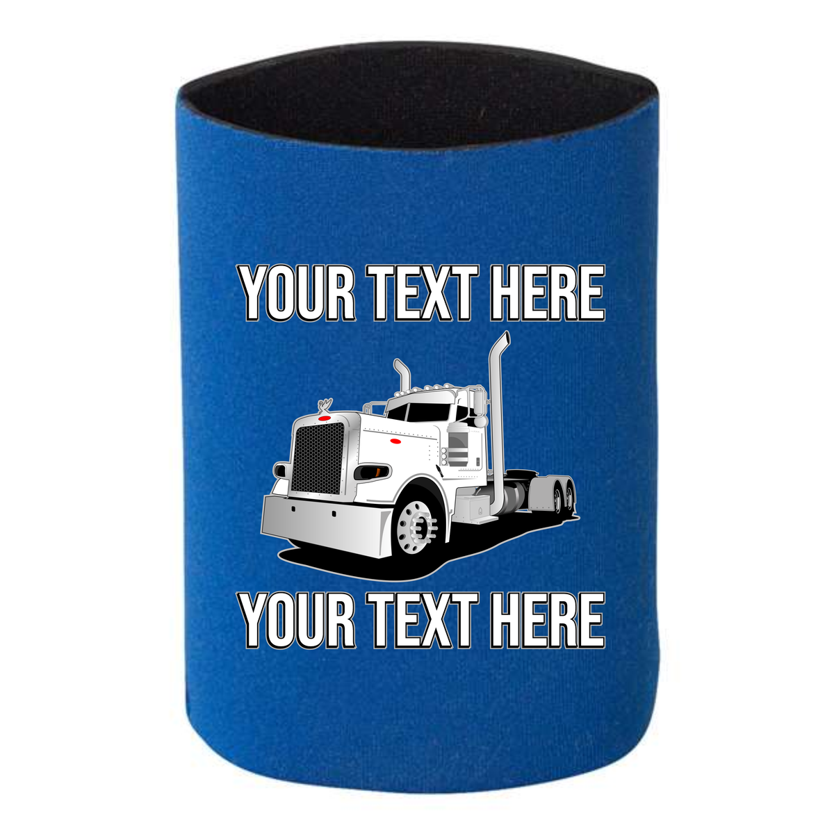 Peterbilt 389 Day Cab - 1 DOZEN Can Cooler Koozies - Your Text Here - Free Shipping