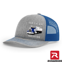 Kenworth W900 Day Cab Dump Trailer -  Richardson 112 Trucker Hat - Your Text Here - Free Shipping