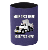 Peterbilt 389 Dump Truck - 1 DOZEN Can Cooler Koozies - Your Text Here - Free Shipping