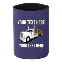 Kenworth Log Hauler - 1 DOZEN Can Cooler Koozies - Your Text Here - Free Shipping