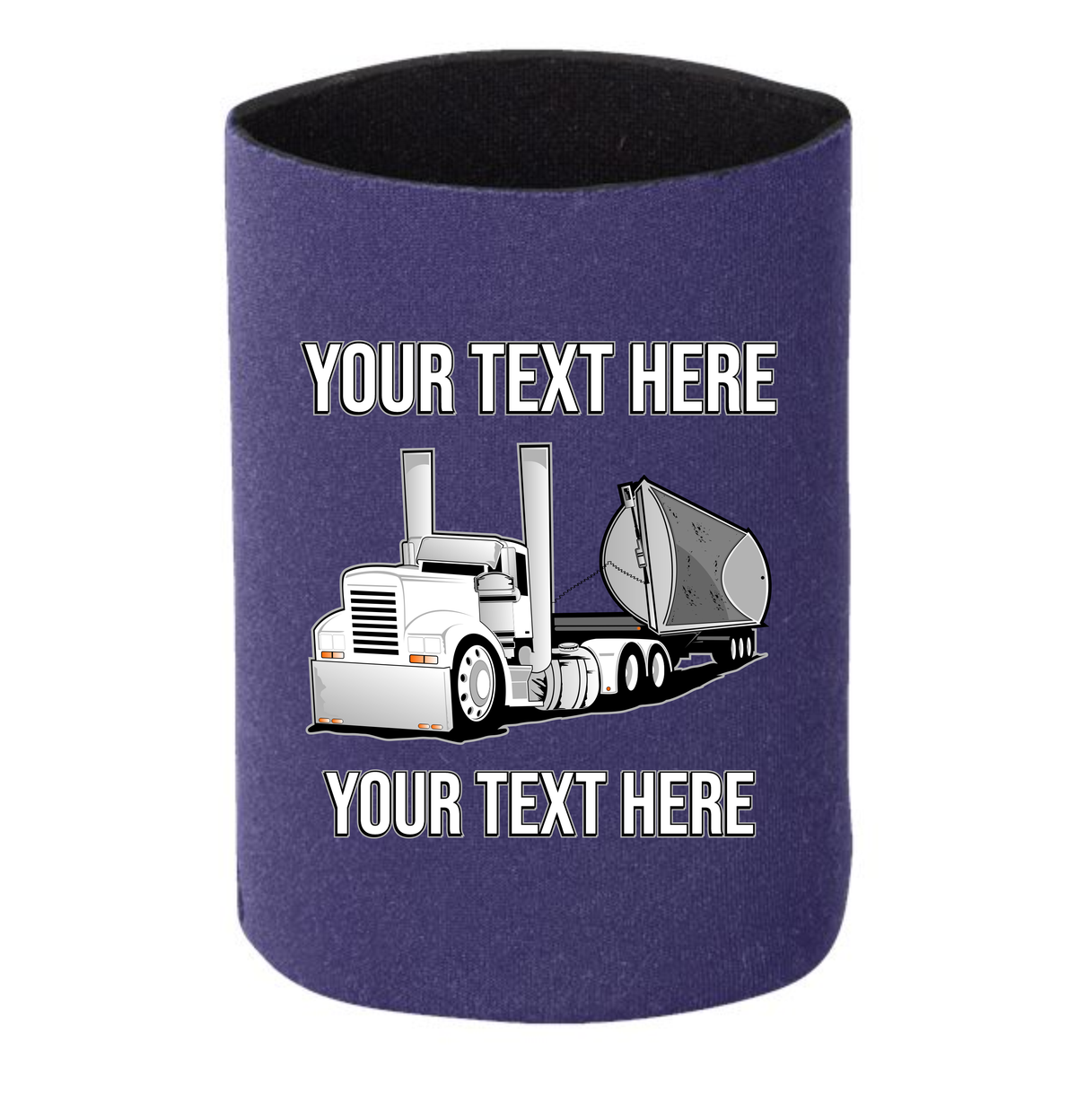 Side Dump Truck - 1 DOZEN Can Cooler Koozies - Your Text Here - Free Shipping