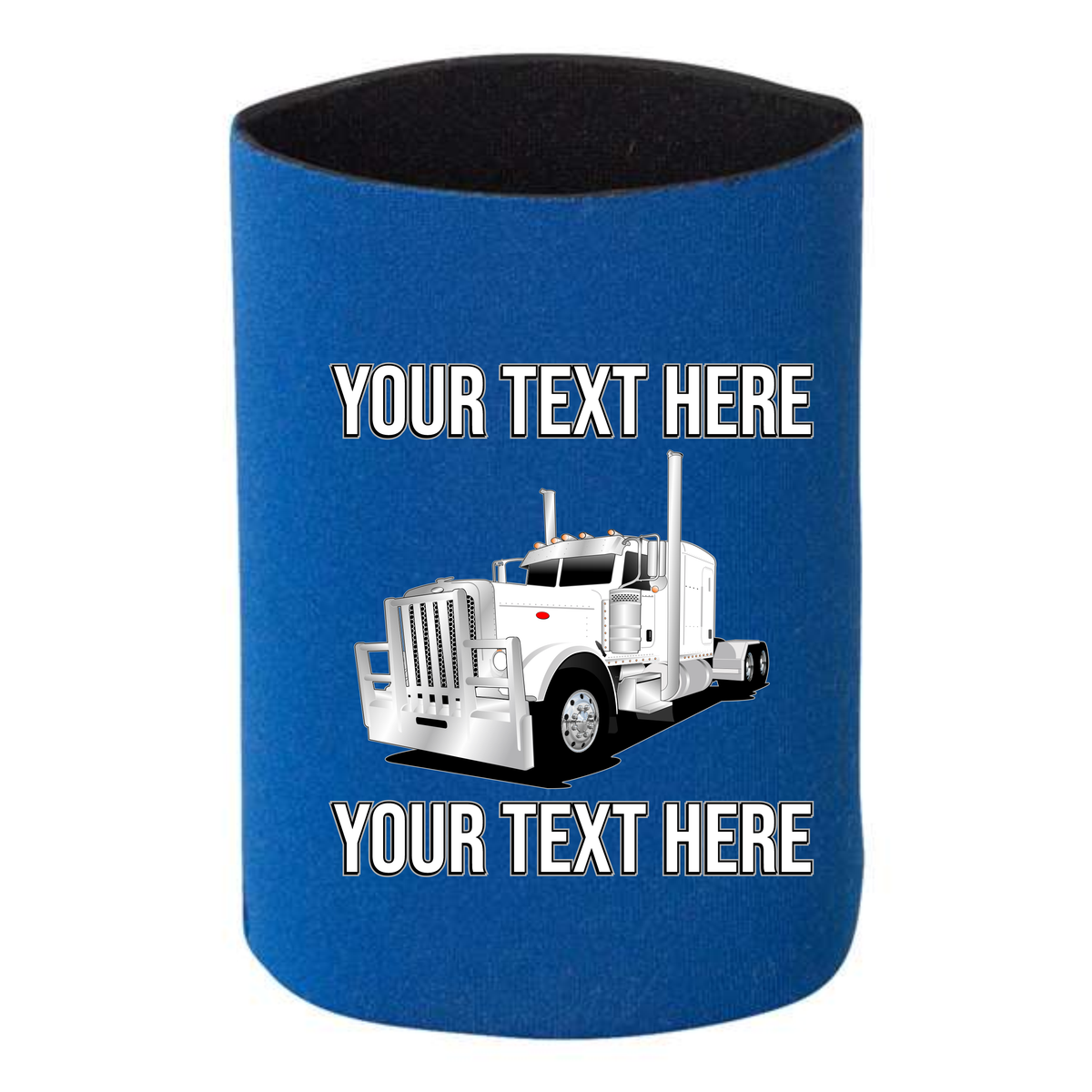 Peterbilt 389 - Round Headlights - Guard - 1 DOZEN Can Cooler Koozies  - Your Text Here - Free Shipping
