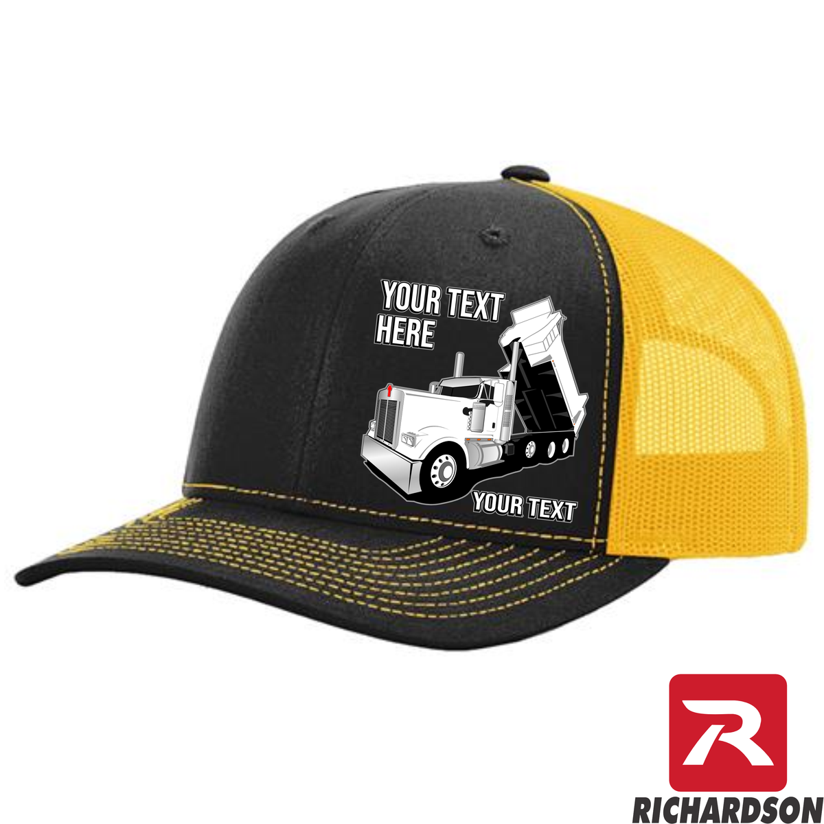 RICHARDSON 112 -Kenworth Dump Truck  - Your Text Snapback Hats - Free Shipping