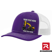 Excavator Solo  - Your Text Here - Richardson 112  Trucker Snapback Hats - Free Shipping