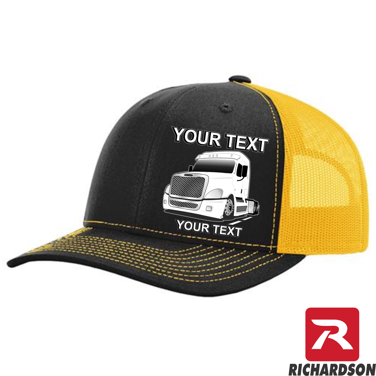 RICHARDSON 112 - Freightliner Cascadia Full Truck   - Your Text Snapback Hats - Free Shipping