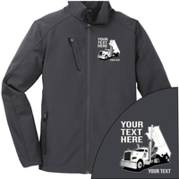 Peterbilt Day Cab End Dump - Your Text Here - Port Authority ® Welded Soft Shell Jacket NO HOOD - Free Shipping