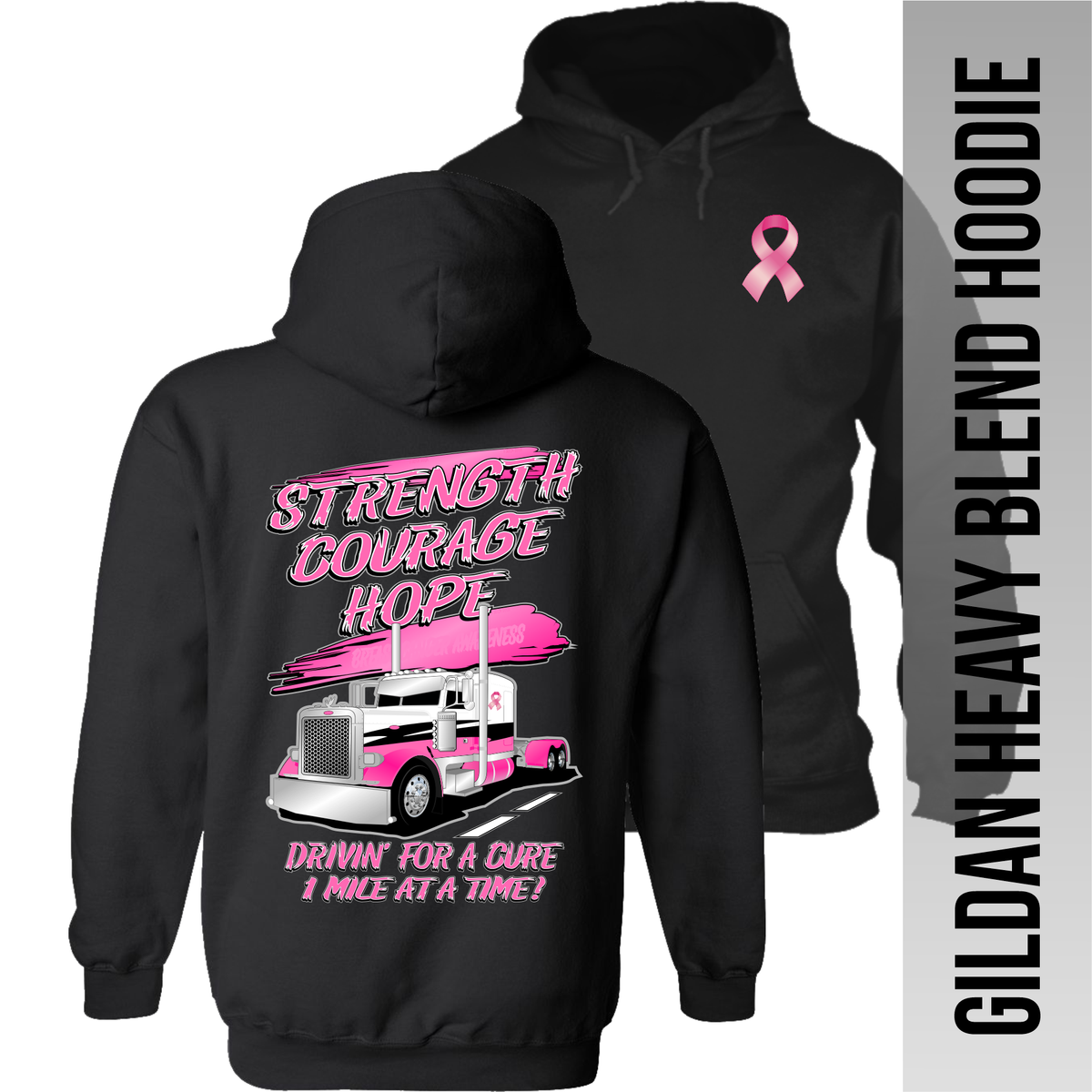 Strength Courage Hope - Peterbilt - Breast Cancer - Peterbilt - Hoodie