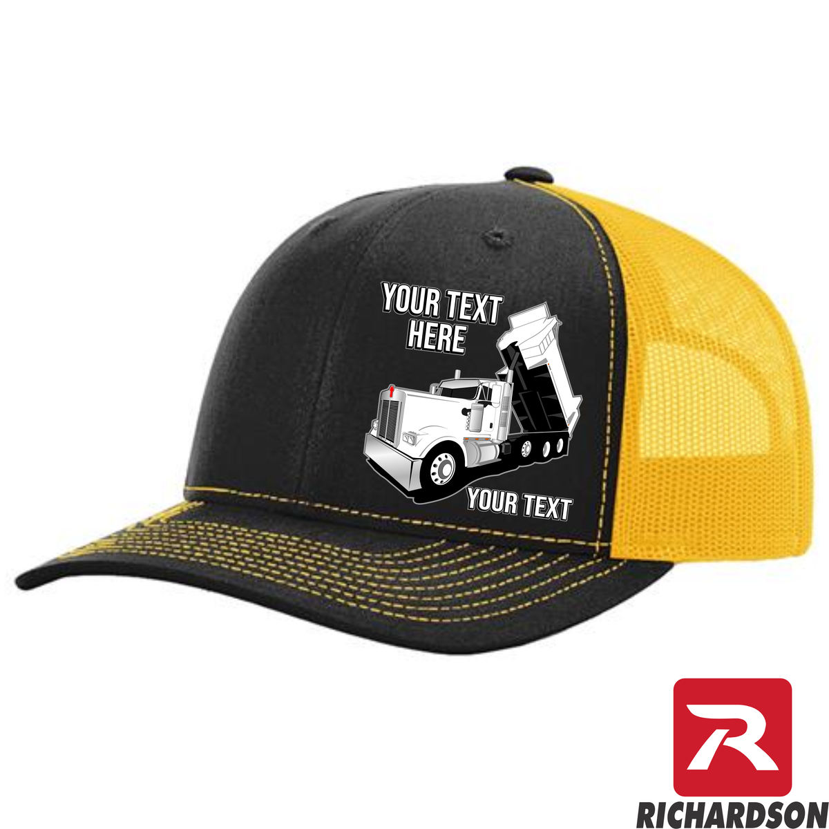 RICHARDSON 112 -Kenworth Dump Truck  - Your Text Snapback Hats - Free Shipping