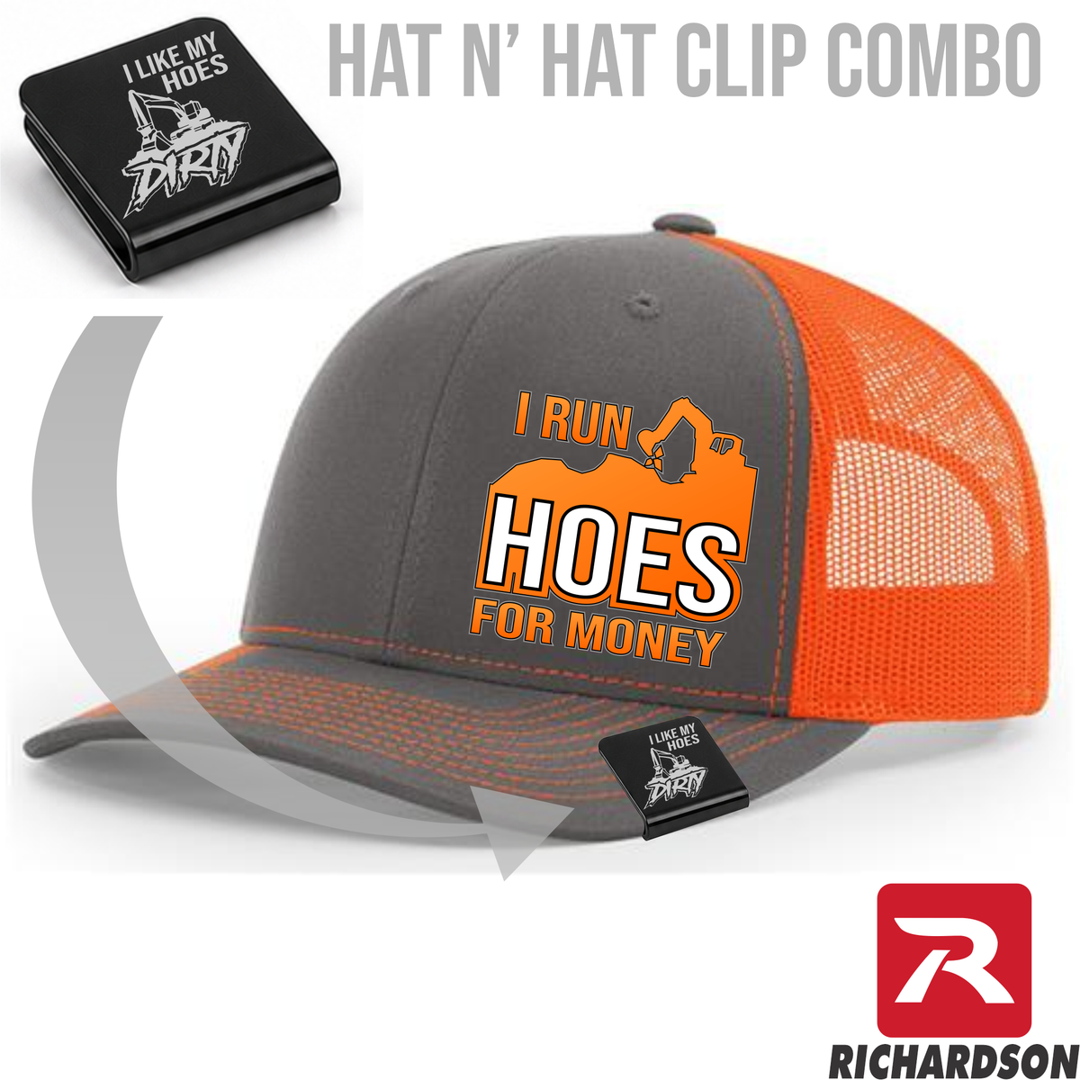 I Run Hoes For Money Hat & Clip Combo - Richardson 112 - Free Shipping