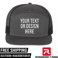 Your Text or Design Here - Richardson 168 7 Panel Hat  - Free Shipping