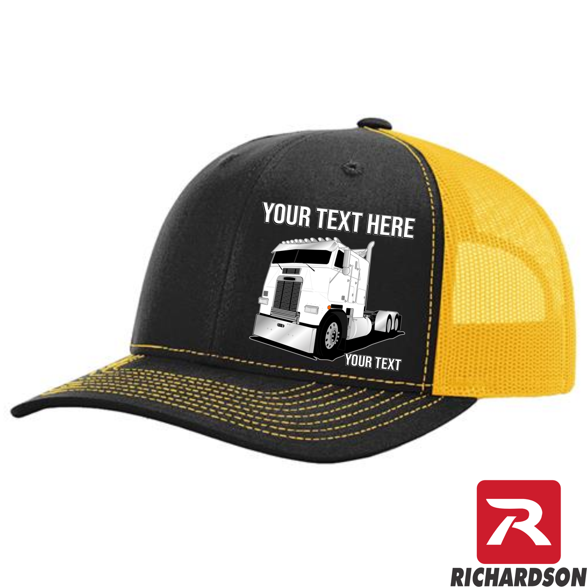 RICHARDSON 112 - Freightliner Cab Over - Your Text Snapback Hats - Free Shipping