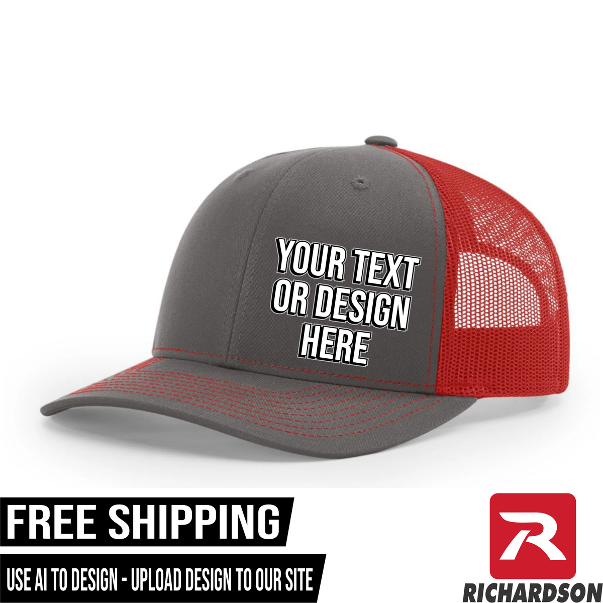 Your Text or Design Here - Richardson 112 6 Panel Hat - Free Shipping