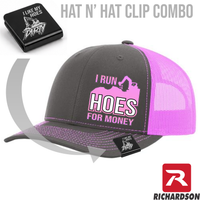 I Run Hoes For Money Hat & Clip Combo - Richardson 112 - Free Shipping