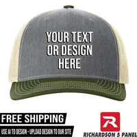 Your Text or Design Here - Richardson 112FP Five Panel Hat - Free Shipping