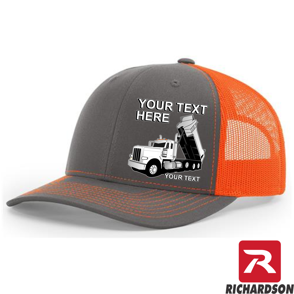 RICHARDSON 112 - Peterbilt Dump Truck  - Your Text Snapback Hats - Free Shipping