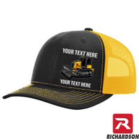 Bull Dozer  - Your Text Here - Richardson 112 Trucker Snapback Hats - Free Shipping