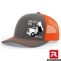 RICHARDSON 112 -Kenworth Dump Truck  - Your Text Snapback Hats - Free Shipping
