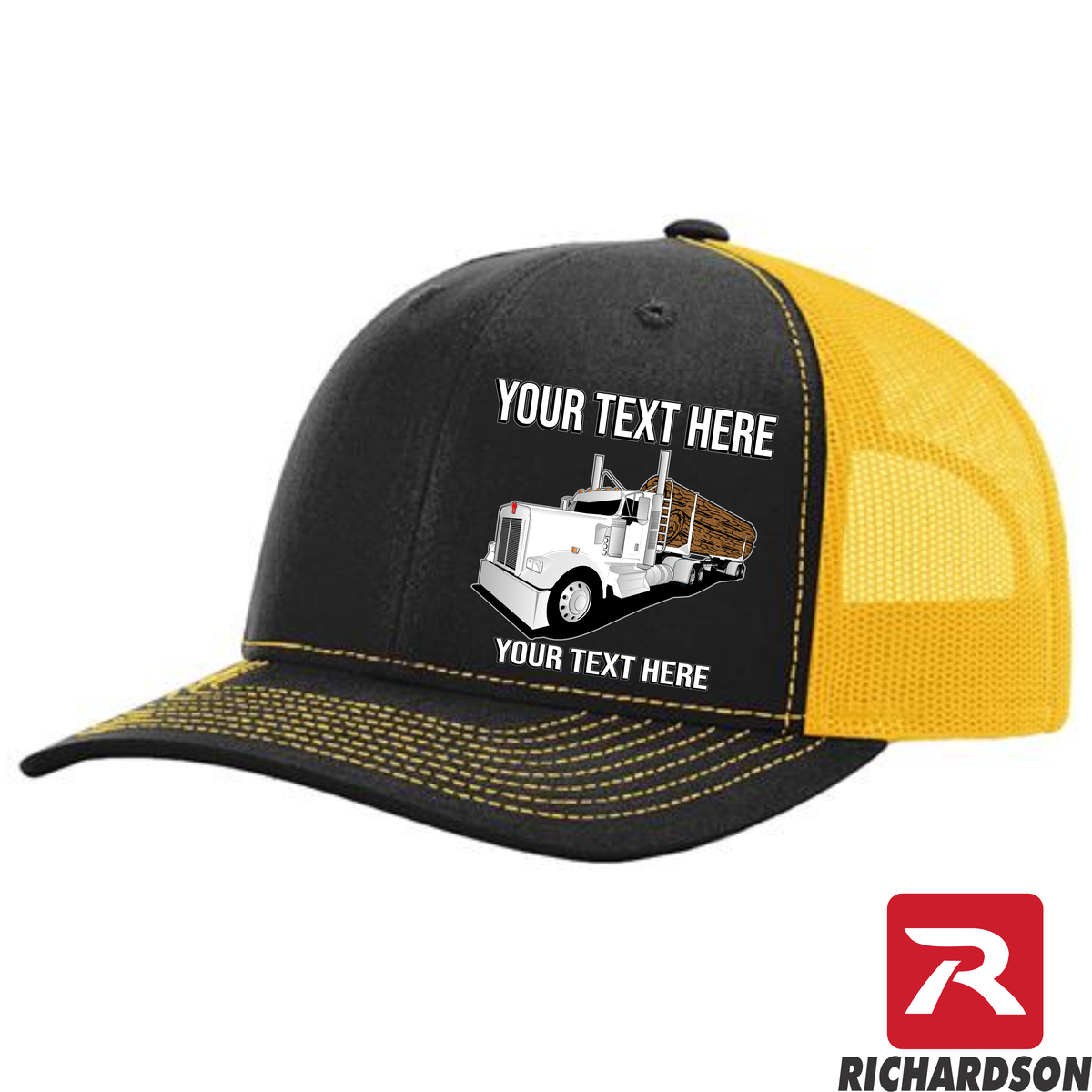 RICHARDSON 112 - Kenworth Log Hauler   - Your Text Snapback Hats
