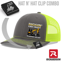 Diggin' Like  Crazy to Support the Lazy - Richardson 112 - Hat & Clip Combo - Free Shipping