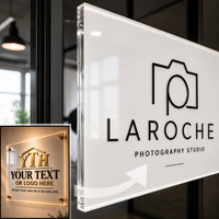 Acrylic Sign Vertical Rectangle - Your Logo or Text Here - Free Shipping