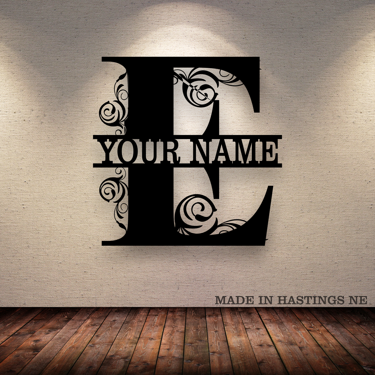 A-Z Split Letter - Your Text - Metal Monogram Sign