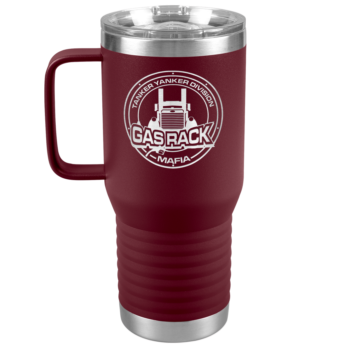 Gas_Rack_Mafia_-_Peterbilt_-_20oz_Handle_20oz_Travel_Tumbler_Maroon_Mockup.png