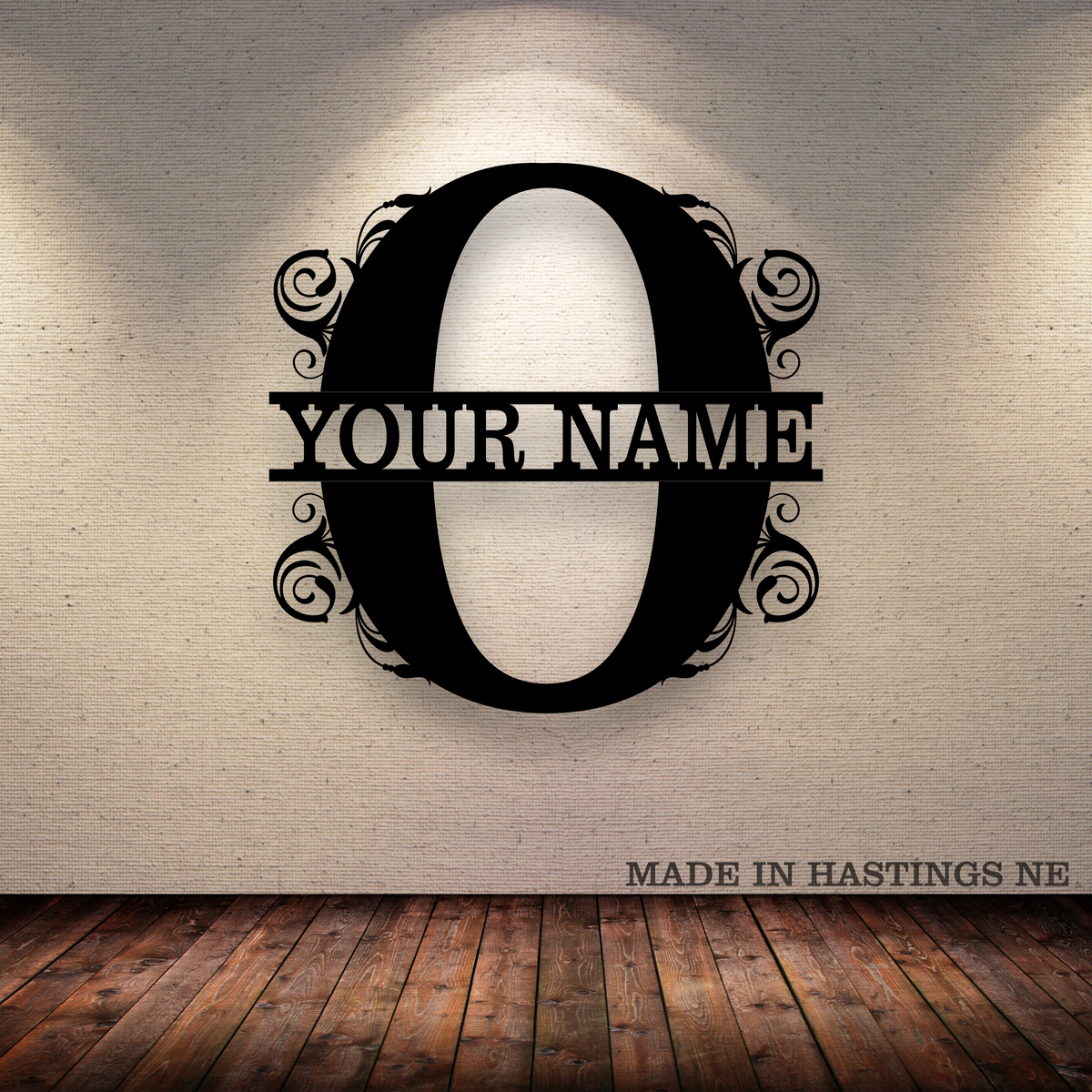 A-Z Split Letter - Your Text - Metal Monogram Sign