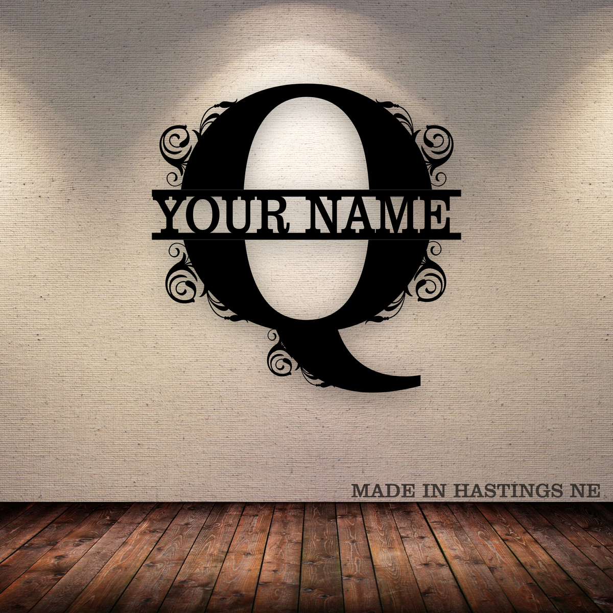 A-Z Split Letter - Your Text - Metal Monogram Sign