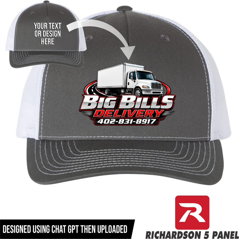 Your Text or Design Here - Richardson 112FP Five Panel Hat - Free Shipping