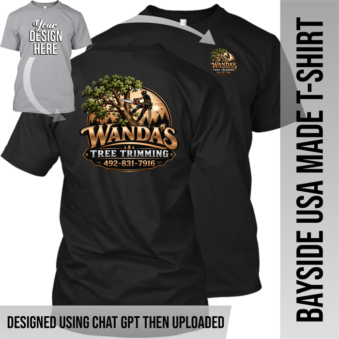 Your Text or Design Here - Left Chest & Back - Bayside Made in the USA Apparel