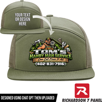 Your Text or Design Here - Richardson 168 7 Panel Hat  - Free Shipping
