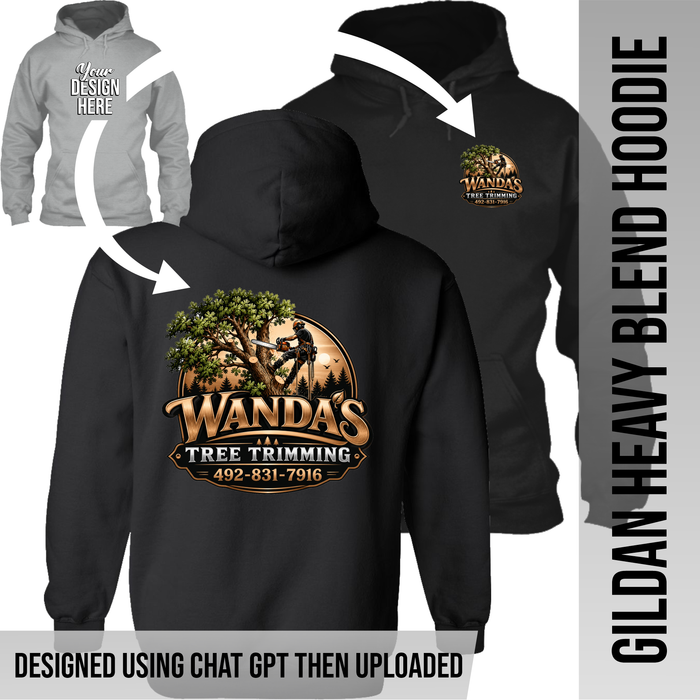 Your Text or Design Here - Left Chest & Back - Gildan Hoodie