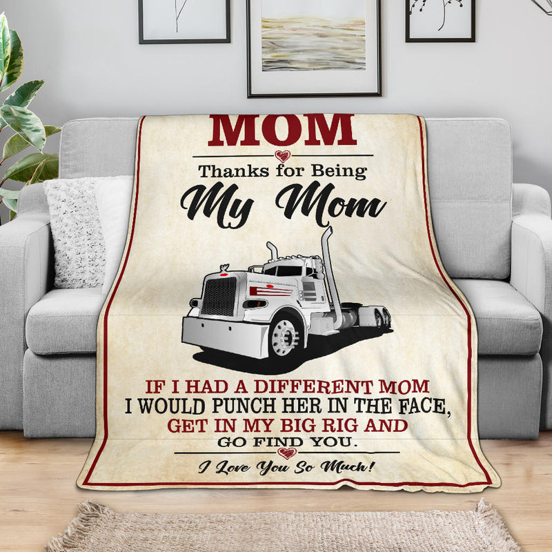 To My Amazing Mom Blanket - Day Cab Peterbilt
