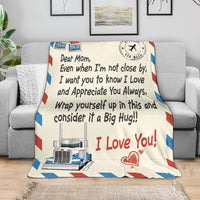 Dear Mom Postage Stamp Blanket - Mother's Day - Peterbilt - Free Shipping
