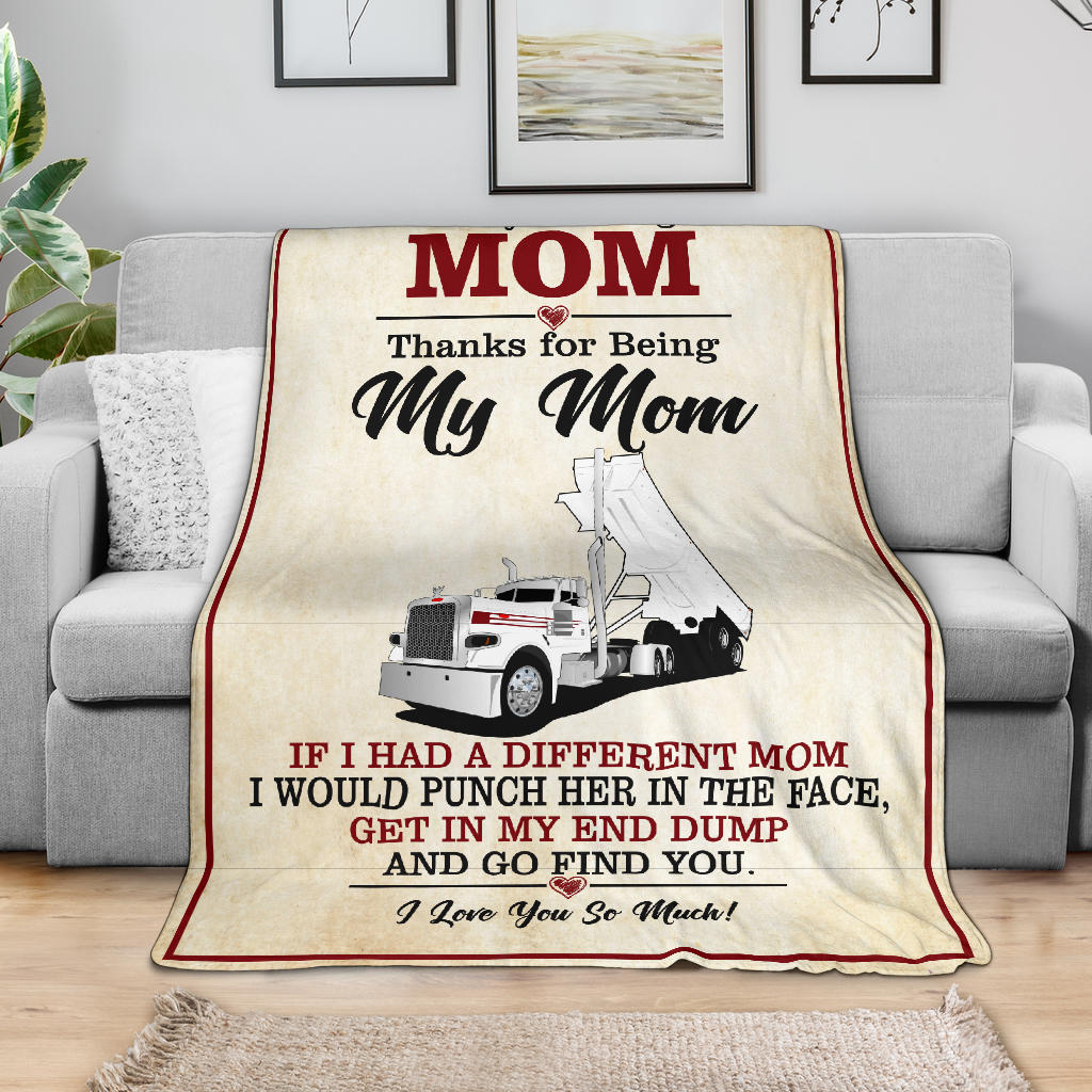 To My Amazing Mom Blanket - Peterbilt Day Cab End Dump